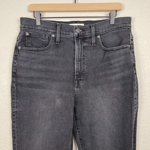 Madewell The Perfect Vintage Jean Washed Black Size 30 Frayed Hem Classic Denim - Picture 5 of 12